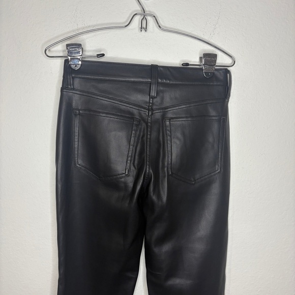 J. Crew Factory Full Length Straight Leg Pant in Faux Leather Black Size 27 - Picture 8 of 11